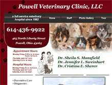 Tablet Screenshot of powellvetclinic.com